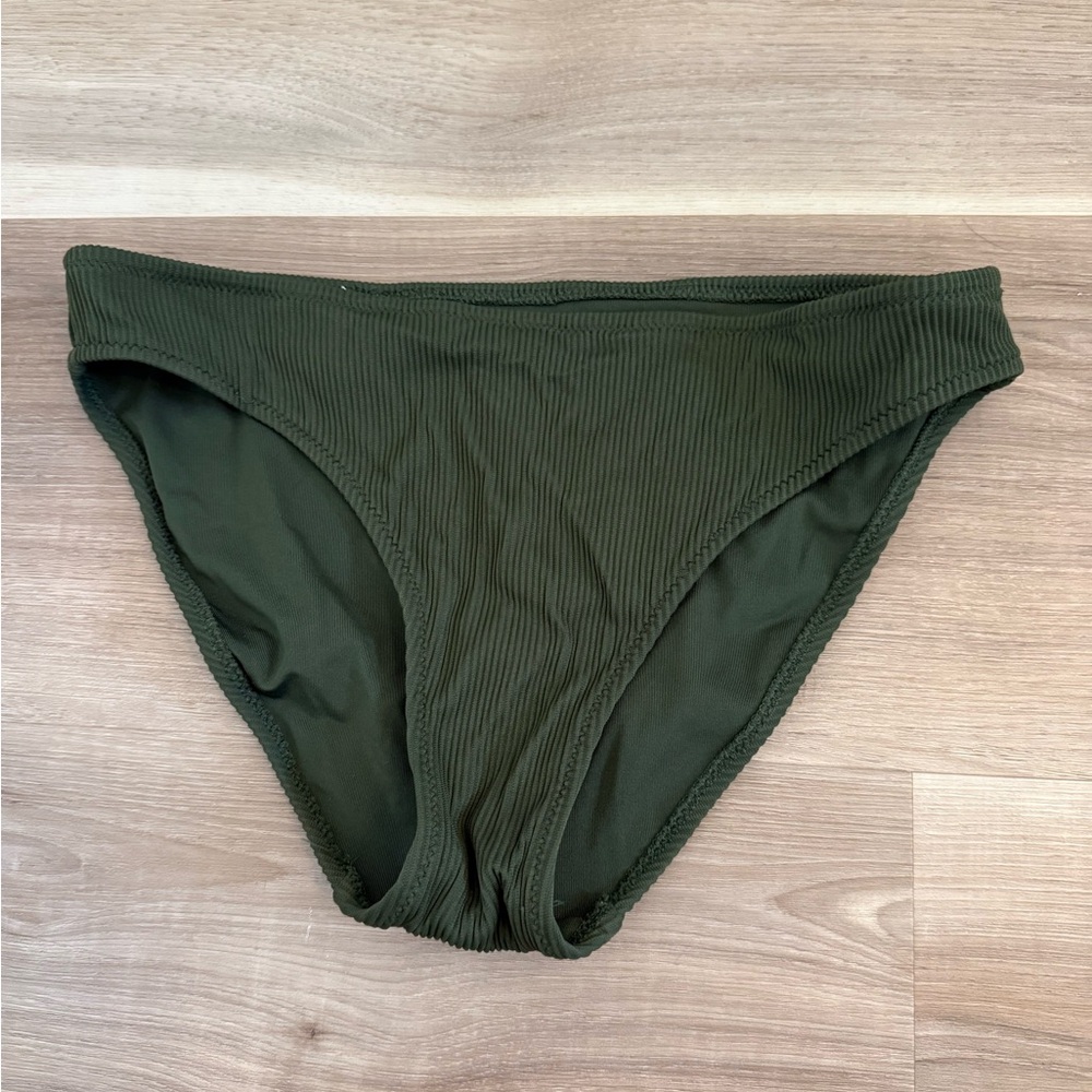 aerie Olive Green Ribbed Bikini Bottom
